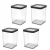 Kuchynská nádoba Rotho Loft 0,5l (Sada 4 x Rotho Loft dóza na jedlo 1,0 l Transparent Black Rim)