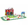 Tooky Toy Požiarna stanica s dráhou v kufríku 18 ks