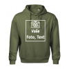 Pánská mikina s vlastní fotkou Velikost: 2XL, Barva: Khaki