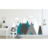 Samolepky na stenu MOUNTAINS SKY BIRDS CLOUDS 225x128
