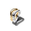 Rozdeliteľný dvojfarebný prsteň PANDORA Essence so zirkónmi 50 164674C01-50