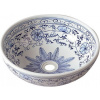 Sapho PRIORI keramické umývadlo, priemer 41 cm, farba biela s modrou maľbou PI012