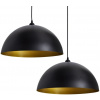 Luster Stropná lampa pologule 2 ks s nastaviteľnou výškou čierna
