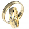 VIPgold Svadobné obrúčky 7444 - žlté zlato Dámska / Pánska / Pár: iba dámska obrúčka, Kamene: Diamant