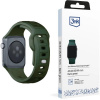 3mk Silicone Watch Strap pro Apple 42/44/45/49 mm Dark Green 5903108565745