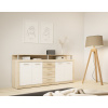 Komoda Kasa 198x94x36 cm, biela a dub sonoma