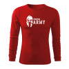 DRAGOWA Fit-T tričko s dlhým rukávom spartan army, červená 160g/m2 - XL