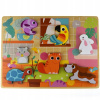 Tooky Toy Drevené puzzle Zvieratká Domov Tvary
