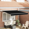 Ručná zaťahovacia markíza čierna 300 x 250 cm, vymeniteľný materiál pre markízu 3x2,