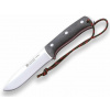 Vega JOKER CV125 Nomad vonkajší nôž 12,7 cm, šedá, Micarta, kožené puzdro a paracord