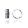 MINET Zlaté náušnice krúžky z bieleho zlata s čiernymi zirkónmi Au 585/1000