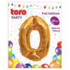 Balónik fóliový TORO číslica 0 30cm