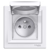 Schneider Electric Asfora Zásuvka 230V, IP44, s detskými clonkami a vekom, biela
