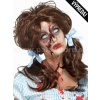 Parochňa - ZOMBIE - VIDIECKÉ DIEVČA - hnedá s copmi, dlhá 45 cm, dámska
