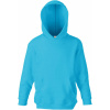 Fruit of the Loom Mikina Classic Kids Hooded Sweat s kapucí, dětská COT-162043162a6 140 Modrá azurově