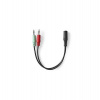 NEDIS redukce pro headsety/ 2x zástrčka 3,5mm jack - zásuvka 3,5 mm jack/ černá/ box/ 12cm (CAGB22160BK02)