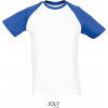 SOL´S FUNKY / Pánske 2-farebné raglánové tričko - white/royal M