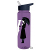 Plastová fľaša na pitie Netflix - Wednesday: S havranom a dáždnikom