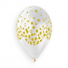 Balóny zlaté bodkované 33cm 50ks