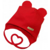 Čiapočka na zaväzovanie, bavlna, Little Teddy, Baby Nellys, červena, 50/56 (0-2m)