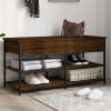 zahrada-XL Lavička na topánky hnedý dub 100x42,5x50 cm kompozitné drevo 839037