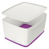 Leitz Úložný box s vekomMyBox, veľkosť L biela/purpurová