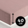 Froté napínacie prestieradlo na extra vysoký matrac FR-024 Hnedoružové 140 x 200 - výška 40 cm