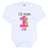 Body s potiskem New Baby Už mám rok růžové