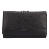 Dámská černá kožená peněženka s kovovým rámečkem - LAGEN (Dámská kožená peněženka LAGEN)