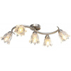 Luster Stropná lampa priehľadná sklenená tienidla 5 žiaroviek E14 tulipán