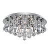 Searchlight Hanna 8Lt Flush - Chrome Metal & Clear Crystal