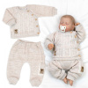 Baby Nellys Rastúci pletený svetrík a nohavice s vreckom Hand Made Nature béžový Baby Nellys Veľ. 80