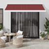 vidaXL Ručne zaťahovacia markíza vínová 350x250 cm - Červená - 227615-237721