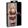 Cottelli Bondage Plus Size - krajková podprsenka set (čierna) - 4XL