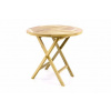 DIVERO záhradný stôl z teakového dreva - 80 cm