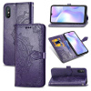 Peňaženkové kožené puzdro MANDALA na Xiaomi Redmi 9A / 9AT - Fialová