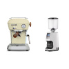 Ascaso Dream PID, Sweet Cream + Eureka Atom Specialty 75, white