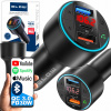 VYSIELAČ FM NABÍJAČKA BLUETOOTH BT USB TYP-C QC 3.0 + PD 30W BASS LED MP3