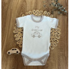 Dojčenské body, kr. rukáv Mamatti, zap. u krku, Dream Car - biele/šedý lem 80 (9-12m)