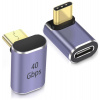 PremiumCord Adaptér USB-C na USB-C, USB 4.0, zahnutý 90° (kur31-39)