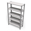 Nerezový regál s 5 policami, 1500x600x1700v mm