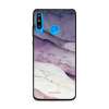Lesklý kryt Mobiwear Glossy - Huawei P30 Lite - G028G - Bílý a fialový mramor (Prémiové lesklé pouzdro, obal, kryt Mobiwear Glossy na mobil Huawei P30 Lite - G028G - Bílý a fialový mramor, materiál Pl