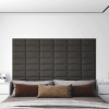 Nástěnné panely 12 ks tmavě šedé 30 x 15 cm textil 0,54 m² Šedá 343762