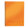 Blok poznámkový linajkový organizačný Leitz WOW A4 metalická oranžová