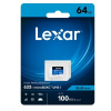 32GB Lexar® High-Performance 633x microSDXC™ UHS-I, up to 100MB/s read 20MB/s write C10 A1 V30 U3, Glo LMS0633032G-BNNNG