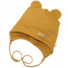 Čiapočka na zaväzovanie, bavlna, Little Teddy, Baby Nellys, horčicová, 50/56 (0-2m)