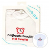 Body s potlačou New Baby najlepší budík na svete - darčekové balenie Červená 80 (9-12m)