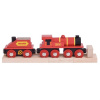 Bigjigs Rail Červená lokomotíva s tendrom + 3 koľaje