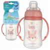 Canpol Babies hrnček tréningový s úchytmi Cute Animals ružový zajko 320ml