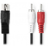 NEDIS redukčný audio kábel DIN/ 5pin zástrčka DIN - 2× zástrčka RCA/ čierny/ bulk/ 1m